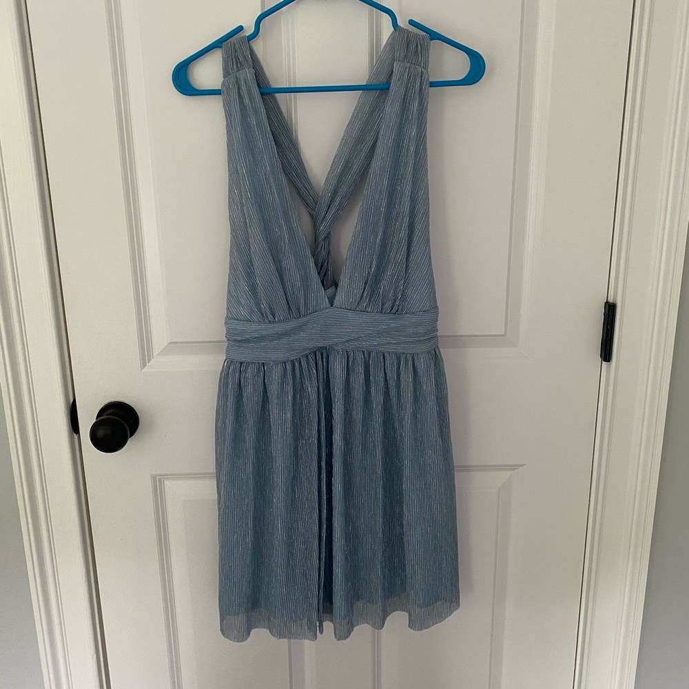Ailey blue shimmer skater dress